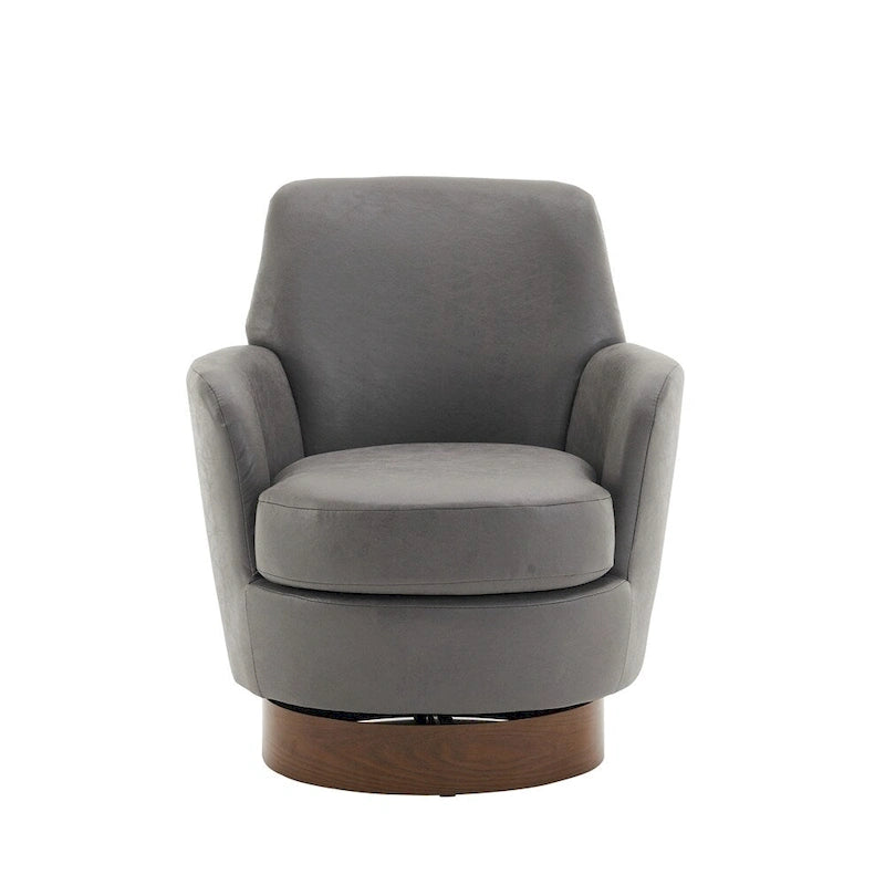 PU Leather Swivel Barrel Chair