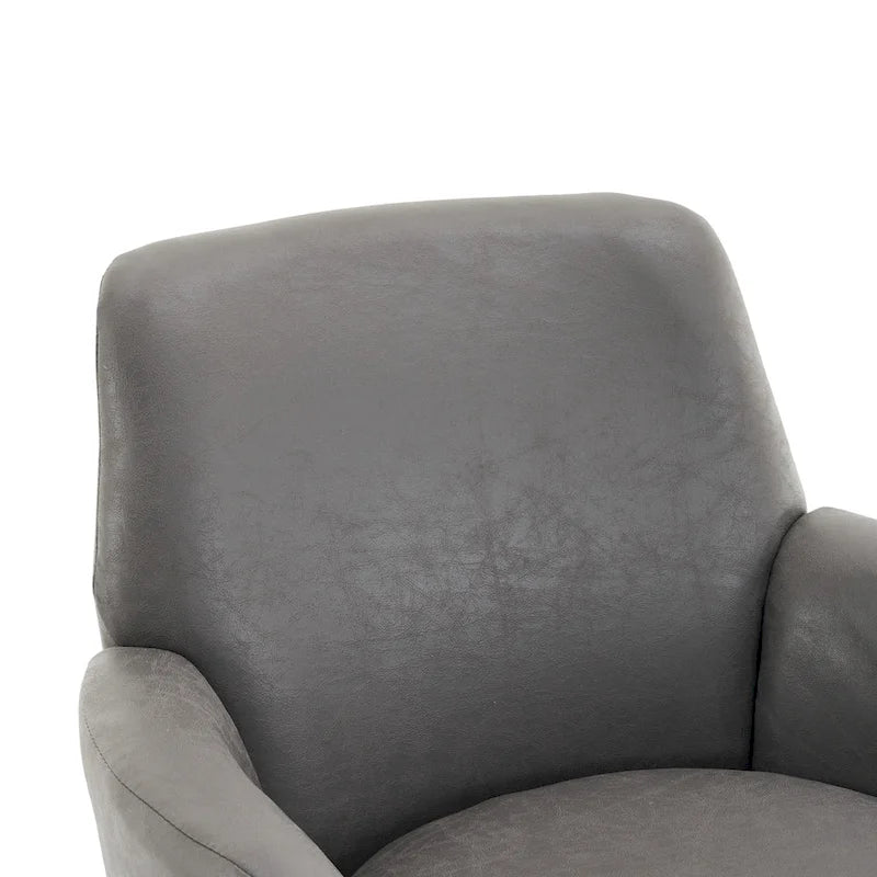 PU Leather Swivel Barrel Chair