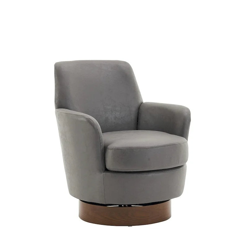 PU Leather Swivel Barrel Chair