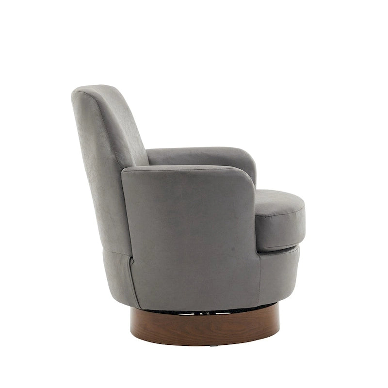 PU Leather Swivel Barrel Chair