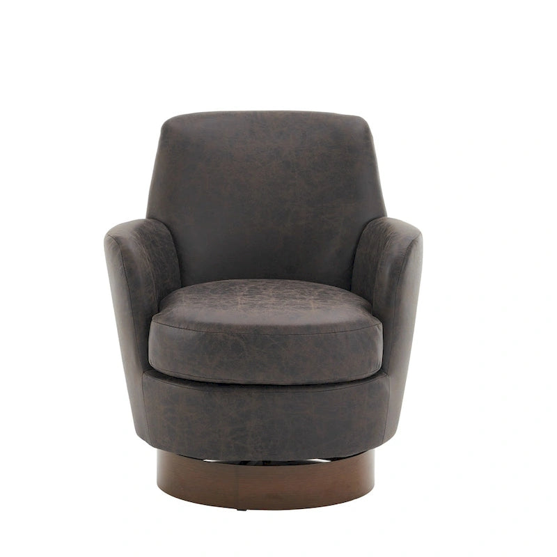PU Leather Swivel Barrel Chair