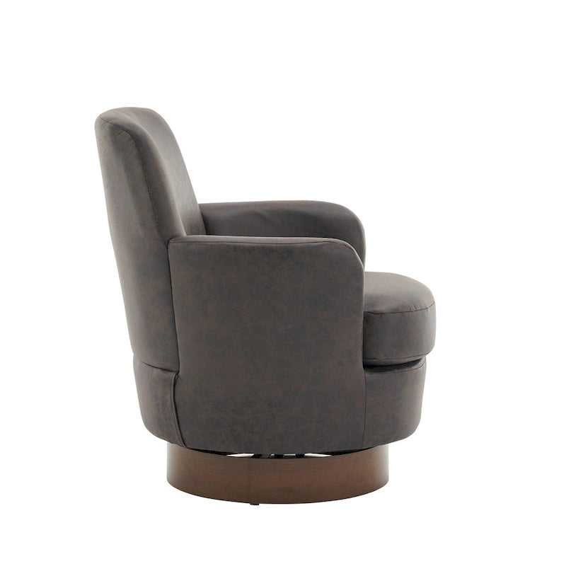PU Leather Swivel Barrel Chair