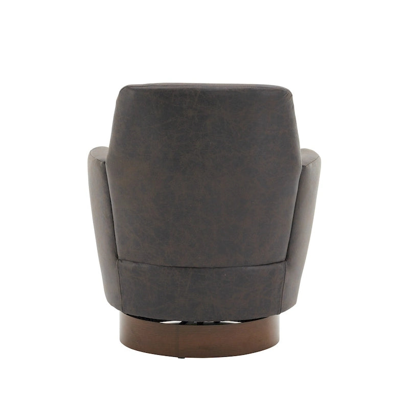 PU Leather Swivel Barrel Chair