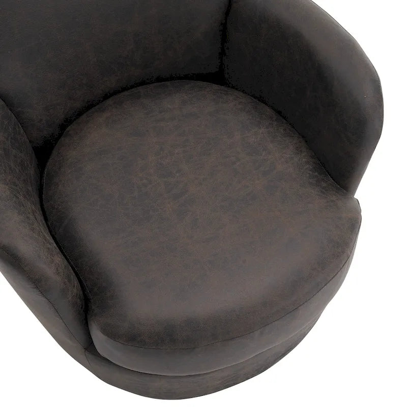 PU Leather Swivel Barrel Chair