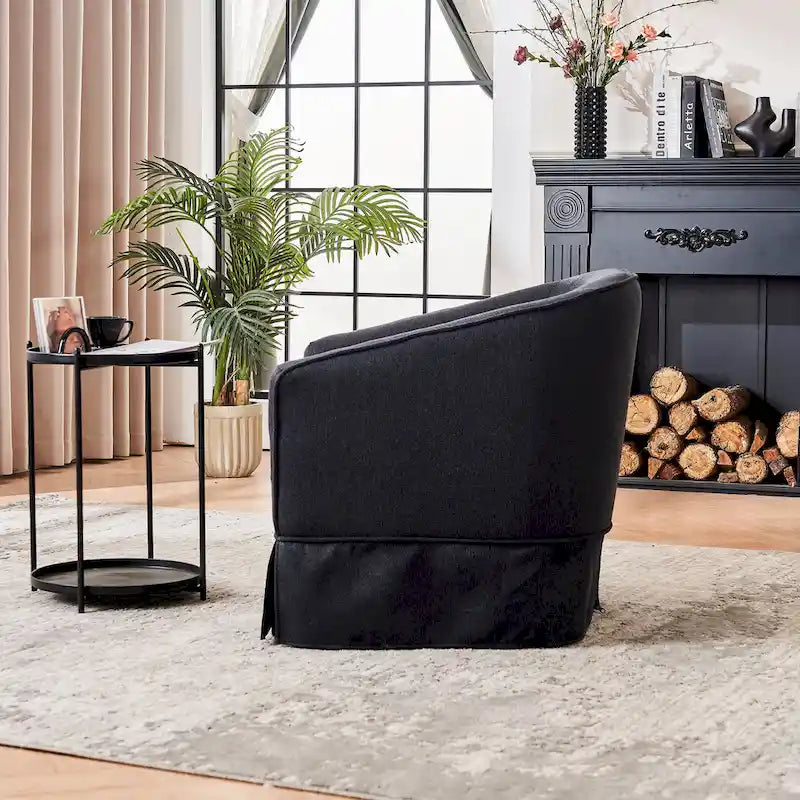 Swivel Barrel Chair with Ottoman, Swivel Accent Chairs Armchair for Living Room