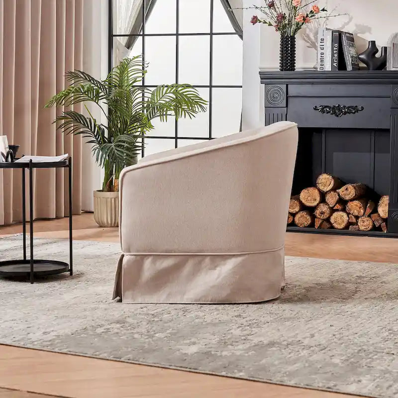 Swivel Barrel Chair with Ottoman, Swivel Accent Chairs Armchair for Living Room