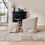 Swivel Barrel Chair with Ottoman, Swivel Accent Chairs Armchair for Living Room