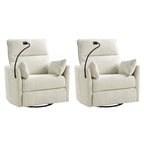 Modern 38 Power Rocking Swivel Nursery Recliner with USB Ports Set of 2