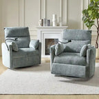 Modern 38 Power Rocking Swivel Nursery Recliner with USB Ports Set of 2