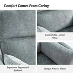 Modern 38 Power Rocking Swivel Nursery Recliner with USB Ports Set of 2