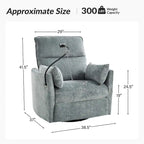 Modern 38 Power Rocking Swivel Nursery Recliner with USB Ports Set of 2