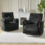 Modern 38 Power Rocking Swivel Nursery Recliner with USB Ports Set of 2