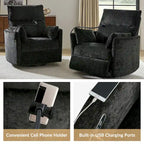 Modern 38 Power Rocking Swivel Nursery Recliner with USB Ports Set of 2