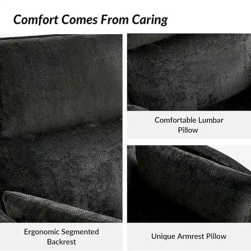 Modern 38 Power Rocking Swivel Nursery Recliner with USB Ports Set of 2