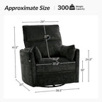 Modern 38 Power Rocking Swivel Nursery Recliner with USB Ports Set of 2