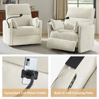 Modern 38 Power Rocking Swivel Nursery Recliner with USB Ports Set of 2