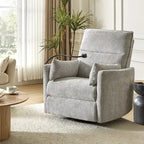 Modern 38 Power Rocking Swivel Nursery Recliner with USB Ports Set of 2