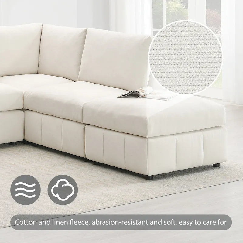 93Modern Sectional Sofa with Vertical Stripes