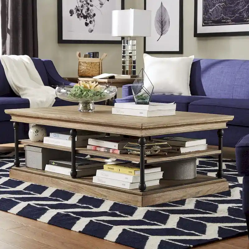 Rectangle Storage Shelf Coffee Table
