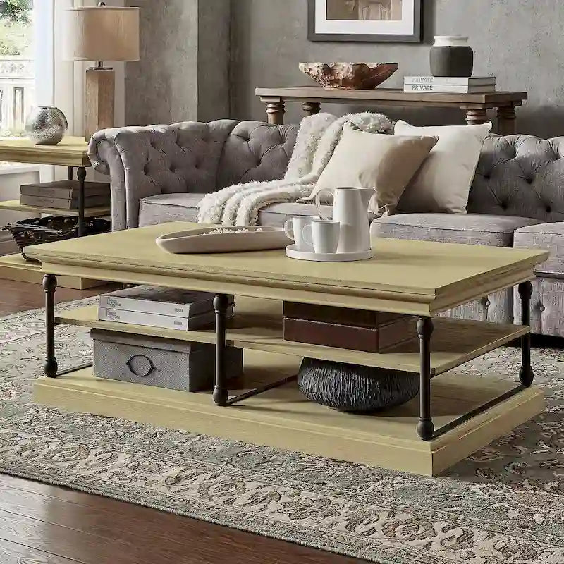 Rectangle Storage Shelf Coffee Table