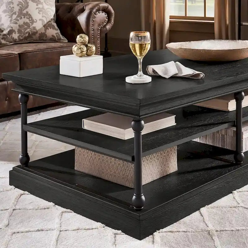 Rectangle Storage Shelf Coffee Table