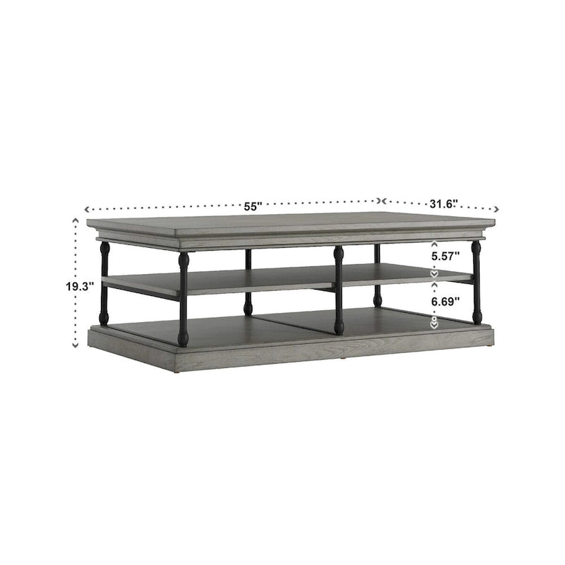 Rectangle Storage Shelf Coffee Table