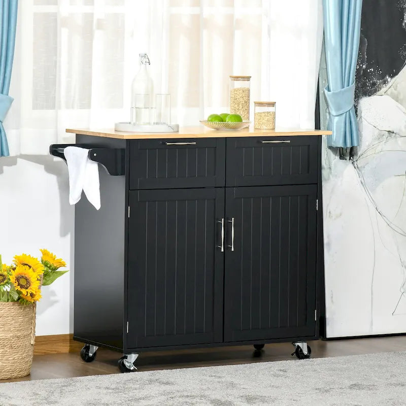 Modern Rolling Kitchen Island on Wheels