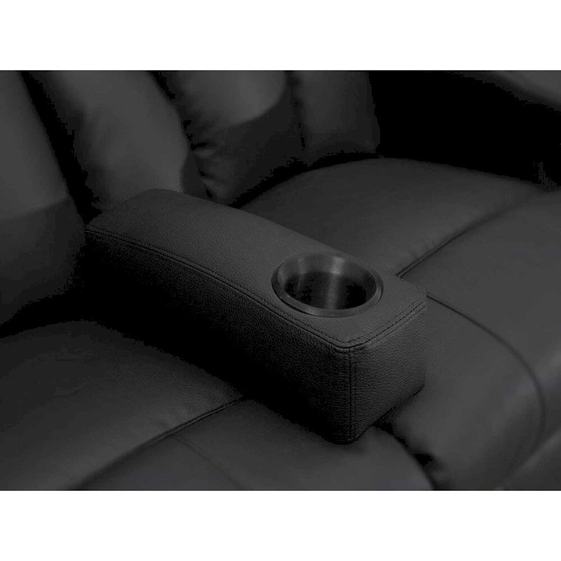 Black Leather Removable Armrest