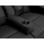 Black Leather Removable Armrest