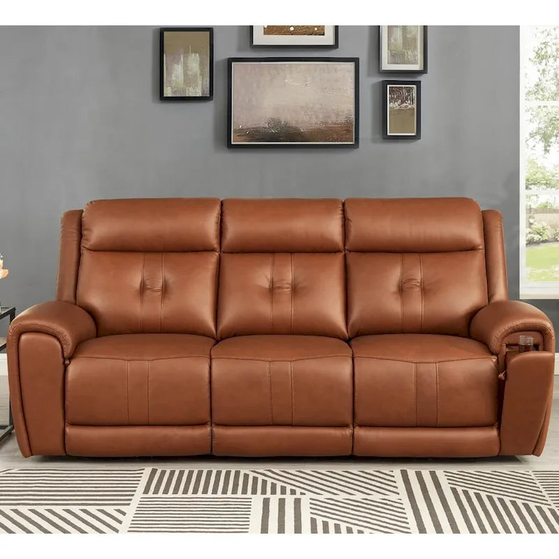 Zero Gravity Power Recline and Headrest Top Grain Leather Sofa and Loveseat Set with Cup Holders