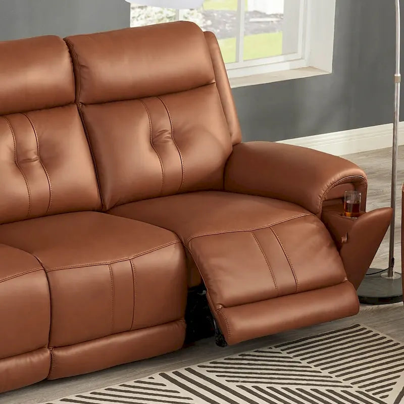 Zero Gravity Power Recline and Headrest Top Grain Leather Sofa and Loveseat Set with Cup Holders