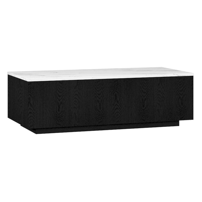 48-Inch Rectangular Coffee Table with Faux Marble Top