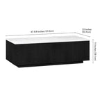 48-Inch Rectangular Coffee Table with Faux Marble Top