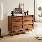 6-Drawer Double Dresser with Vintage-Style Bevel Design
