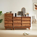 6-Drawer Double Dresser with Vintage-Style Bevel Design