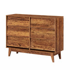 6-Drawer Double Dresser with Vintage-Style Bevel Design