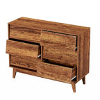 6-Drawer Double Dresser with Vintage-Style Bevel Design