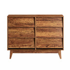6-Drawer Double Dresser with Vintage-Style Bevel Design