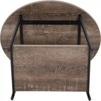 Oval Rustic Coffee Table with Storage Shelf - 23.43D x 39.37W x 16.54H