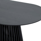 79-inch Solid Wood Oval Dining Table with Slatted Pedestal Base