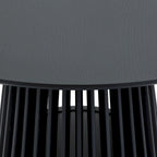 79-inch Solid Wood Oval Dining Table with Slatted Pedestal Base