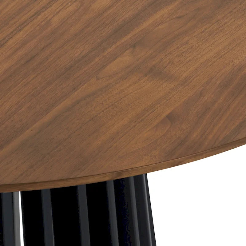 79-inch Solid Wood Oval Dining Table with Slatted Pedestal Base