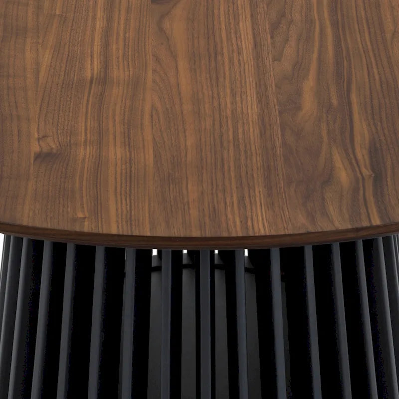 79-inch Solid Wood Oval Dining Table with Slatted Pedestal Base