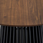 79-inch Solid Wood Oval Dining Table with Slatted Pedestal Base