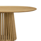 79-inch Solid Wood Oval Dining Table with Slatted Pedestal Base
