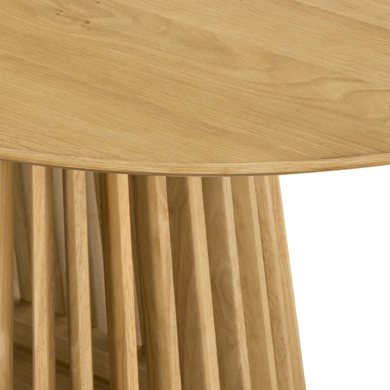 79-inch Solid Wood Oval Dining Table with Slatted Pedestal Base