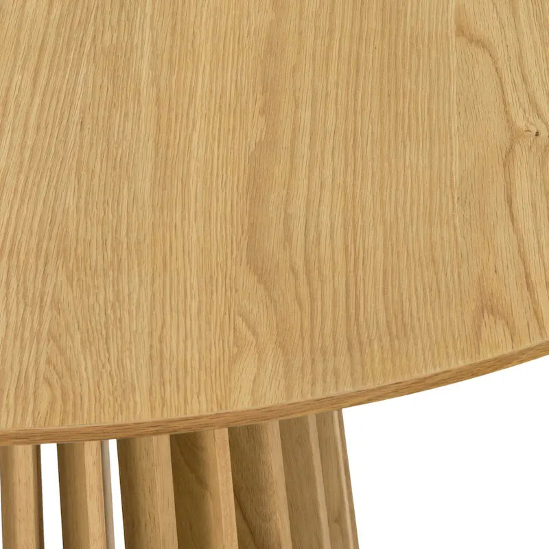 79-inch Solid Wood Oval Dining Table with Slatted Pedestal Base
