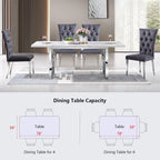 78-inch Faux Marble Dining Table with Geometric Metal Base
