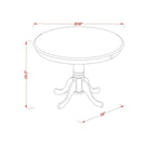 Antique Modern Kitchen Table - a Round Dining Table Top with Pedestal Base, Linen White