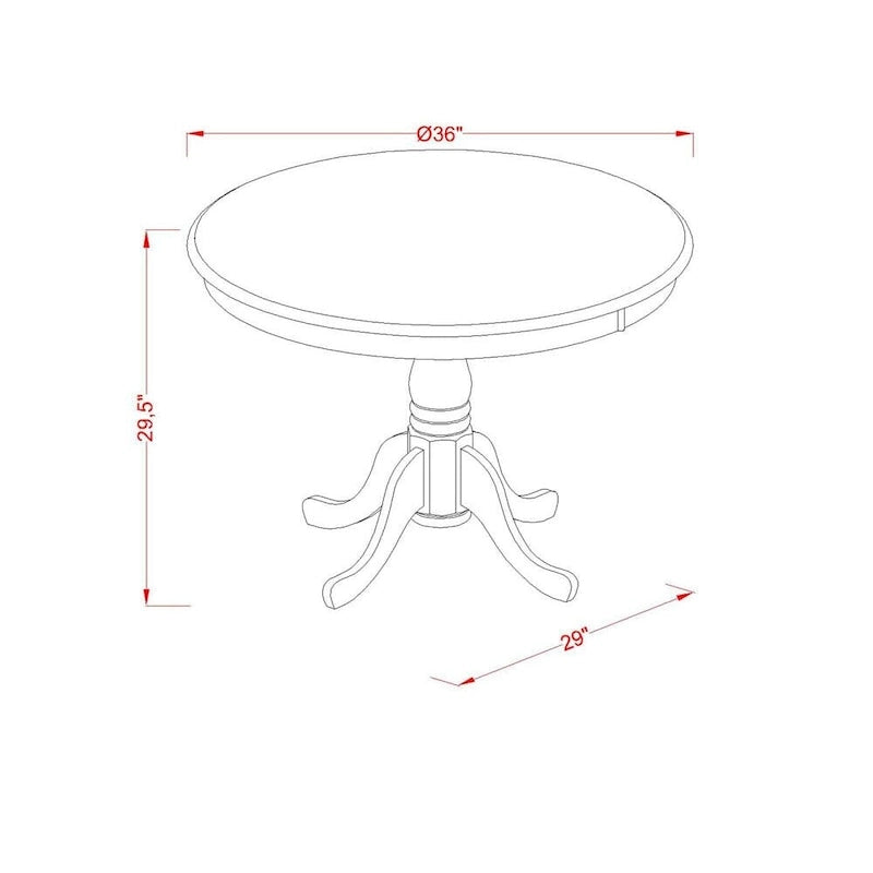 Antique Modern Kitchen Table - a Round Dining Table Top with Pedestal Base, Linen White